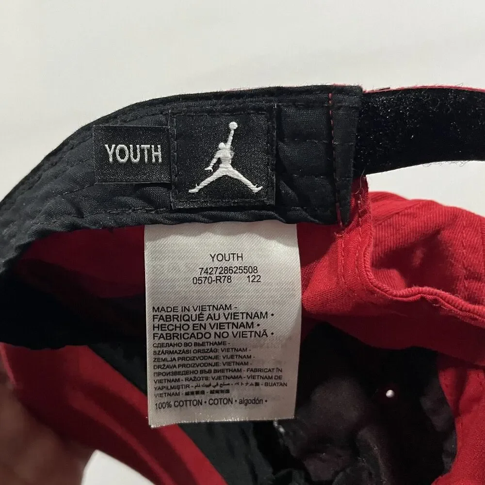 Air Jordan Jumpman Youth Hat Cap Strapback Adjustable Red Black Basketball Kids